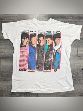 New Kids On The Block Rare Vintage Single Stitch T-Shirt 1989 Size XL NKOTB